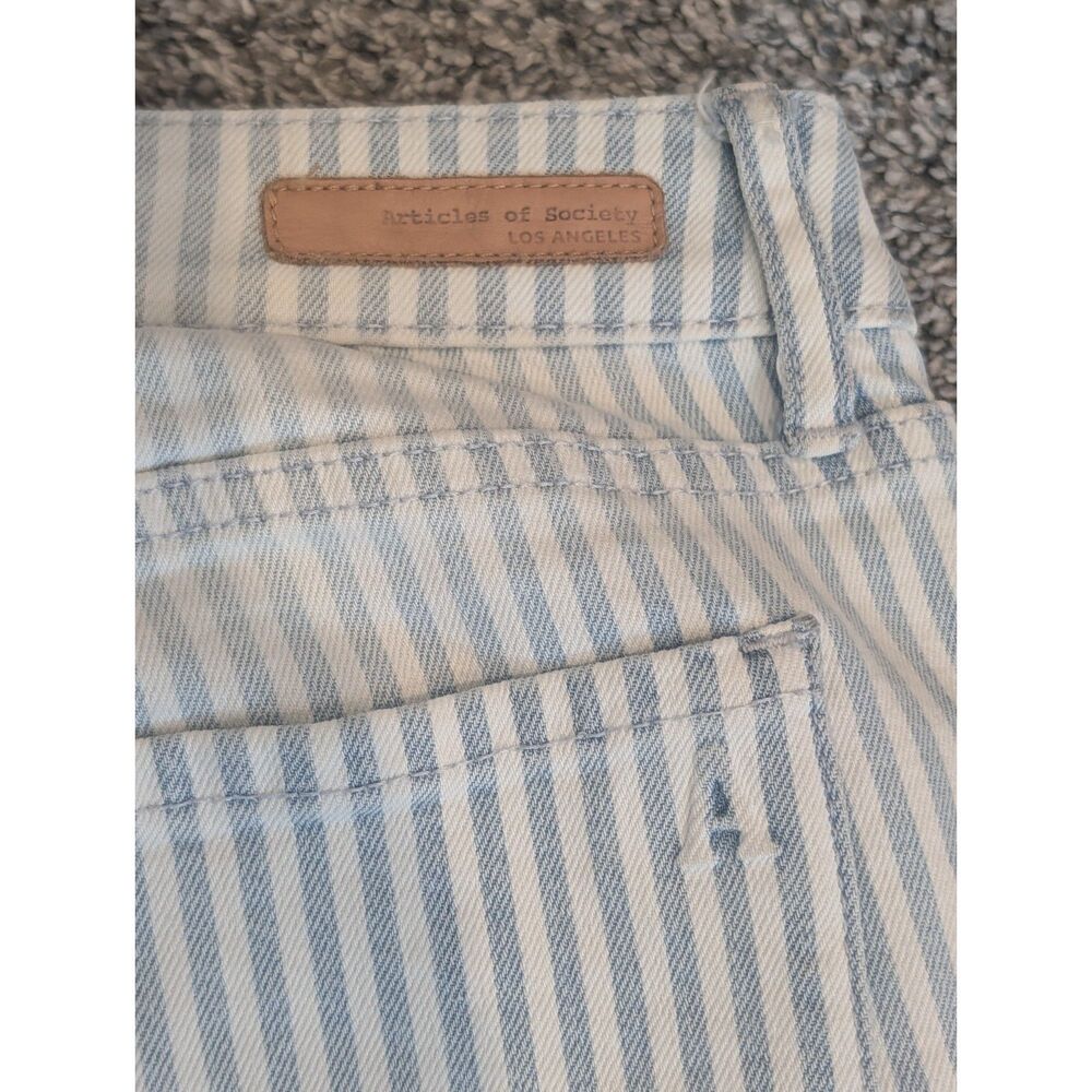 Articles of Society Striped Skinny Jeans Size 28 Blue White Railroad Stripe Deni